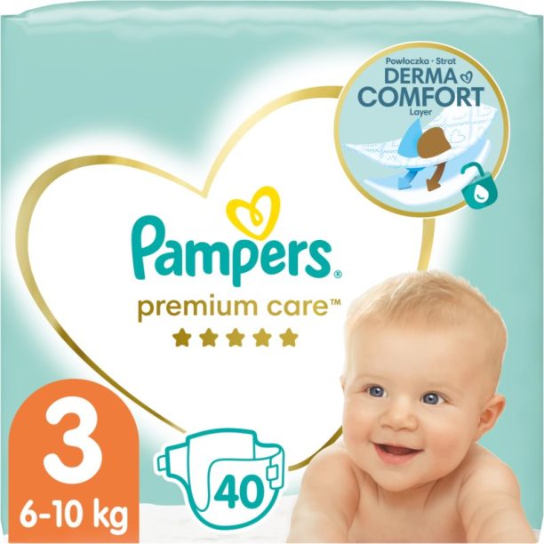 Pampers Premium Care Size 3 еднократни пелени 6-10 kg 40 бр.