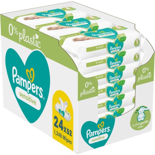 Pampers Sensitive Baby мокри почистващи кърпички за деца за чувствителна кожа 24x52 бр.