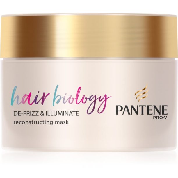 Pantene Hair Biology De-Frizz & Illuminate маска за коса за суха и боядисана коса 160 мл.