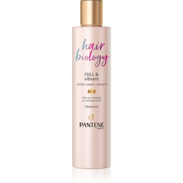 Pantene Hair Biology Full & Vibrant почистващ и подхранващ шампоан за слаба коса 250 мл.