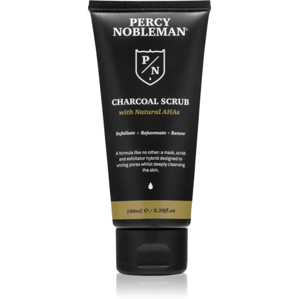 Percy Nobleman Charcoal Scrub почистващ пилинг за лице 3 в 1 100 мл.