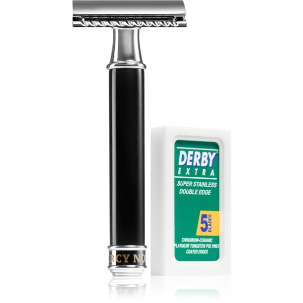 Percy Nobleman Safety Razor традиционна самобръсначка + ножчета за бръснене 5 бр. 1 бр.