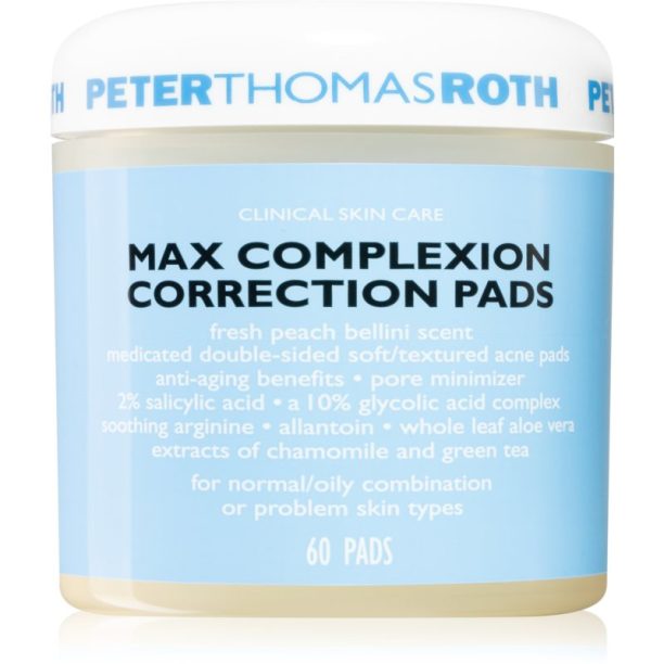 Peter Thomas Roth Max Complexion почистващи тампони за изглаждане на кожата и минимизиране на порите 60 бр.