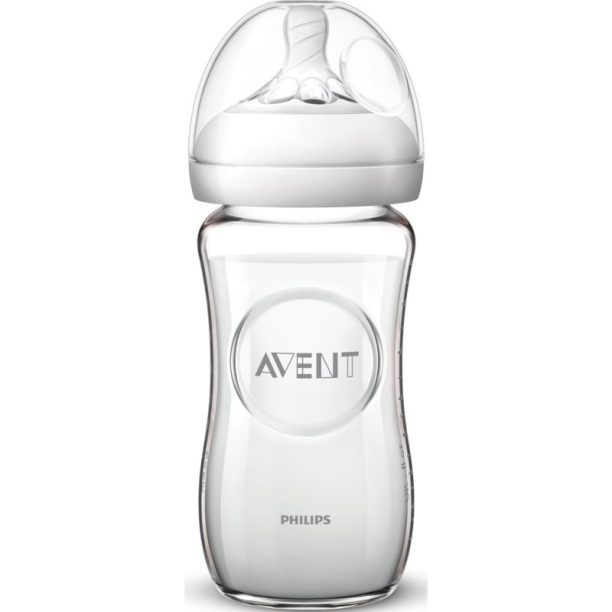 Philips Avent Natural Glass бебешко шише за кърмачета 1m+ 240 мл.