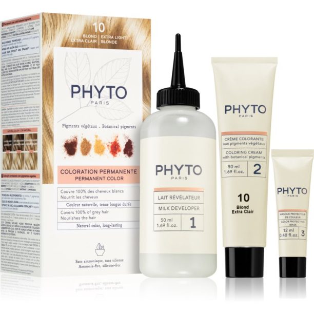 Phyto Color боя за коса без амоняк цвят 10 Extra Light Blonde 3x1 бр.