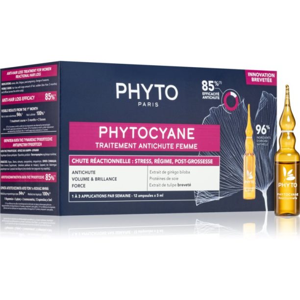 Phyto Phytocyane Women Treatment грижа за растеж на косата против косопад 12x5 мл.