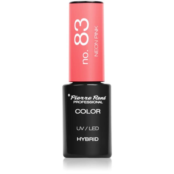 Pierre René Nails Hybrid гел лак за нокти с използване на UV/LED лампа цвят 83 Neon Pink 6 мл.