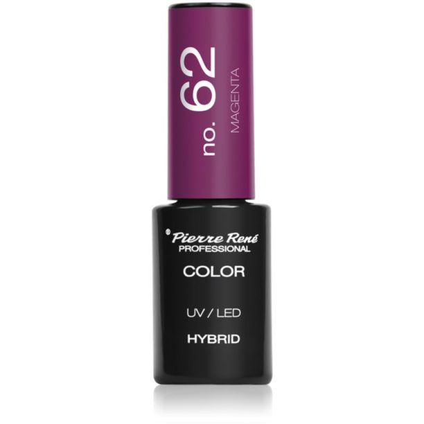 Pierre René Nails Hybrid гел лак за нокти с използване на UV/LED лампа цвят No. 62 Magenta 6 мл.