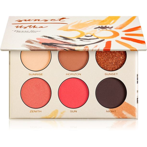 Pierre René Professional Palette палитра от сенки за очи цвят Sunset 6x1