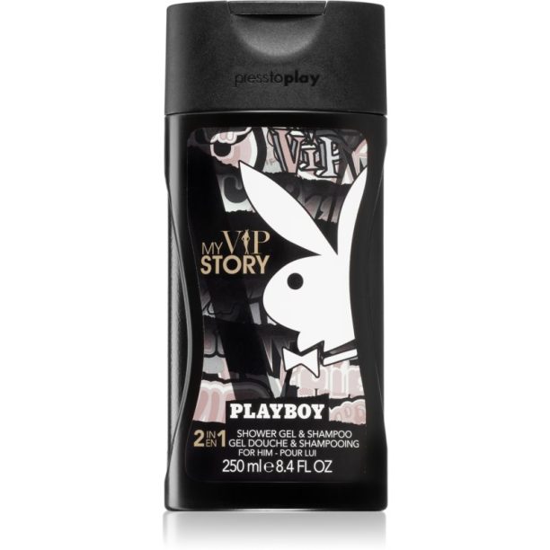 Playboy My VIP Story душ гел и шампоан 2 в 1 за мъже 250 мл.