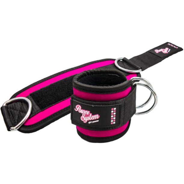 Power System Ankle Straps Gym адаптер за глезен боя Pink 2 бр.