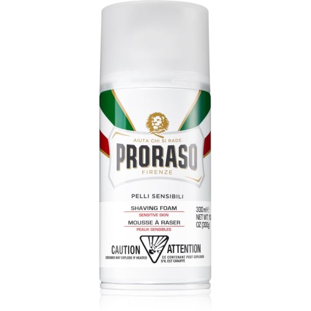 Proraso White пяна за бръснене за чувствителна кожа на лицето 300 мл.