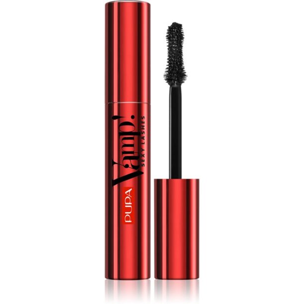 Pupa Vamp! Sexy Lashes укрепваща спирала за мигли за екстремен обем и интензивен поглед цвят 011 Black 12 мл.