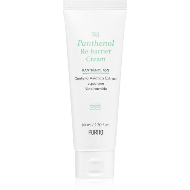 Purito B5 Panthenol Re-barrier Cream дълбоко хидратиращ крем в дълбочина с успокояващ ефект 80 мл.