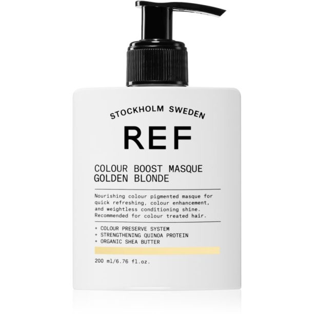 REF Colour Boost Masque нежна подхранваща маска без перманентни цветови пигменти Golden Blonde 200 мл.