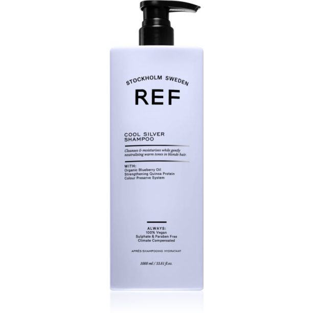 REF Cool Silver Shampoo сребърен шампоан неутрализиращ жълтеникавите оттенъци 1000 мл.