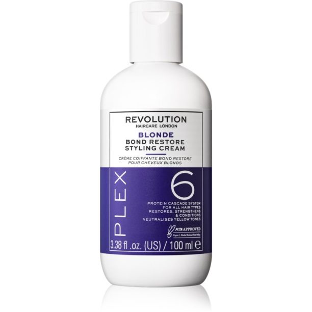 Revolution Haircare Plex Blonde No.6 Bond Restore Styling Cream регенерираща грижа без изплакване за увредена коса 100 мл. на ниска цена