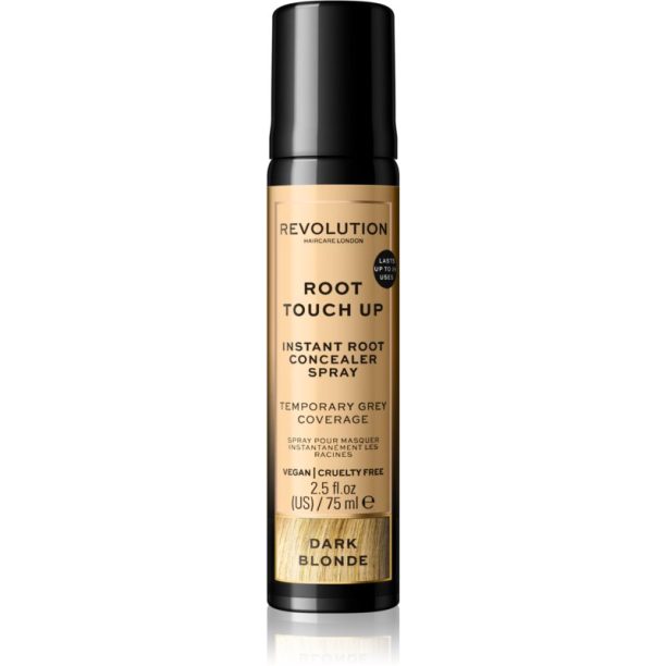 Revolution Haircare Root Touch Up спрей за мигновено прикриване на израснала коса цвят Dark Blonde 75 мл.