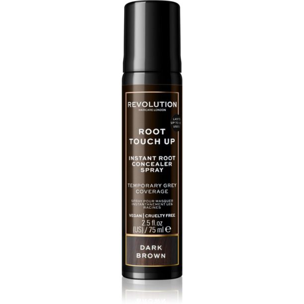 Revolution Haircare Root Touch Up спрей за мигновено прикриване на израснала коса цвят Dark Brown 75 мл.