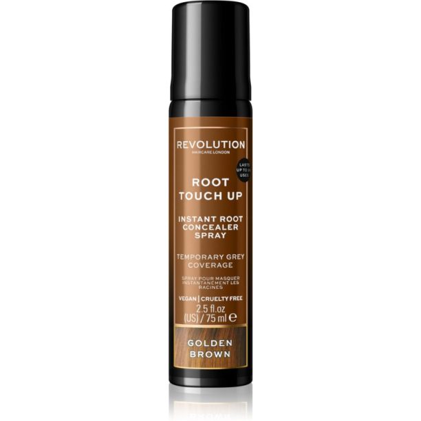 Revolution Haircare Root Touch Up спрей за мигновено прикриване на израснала коса цвят Golden Brown 75 мл.