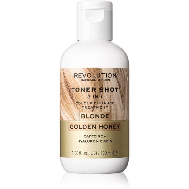 Revolution Haircare Toner Shot Blonde Golden Honey подхранваща тонираща маска 3 в 1 цвят Blonde Golden Honey 100 мл. на ниска цена