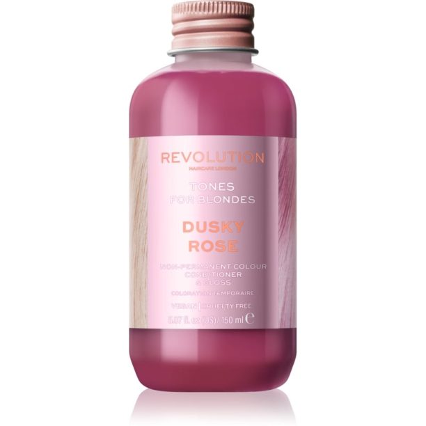 Revolution Haircare Tones For Blondes тониращ балсам за руса коса цвят Dusky Rose 150 мл. на ниска цена