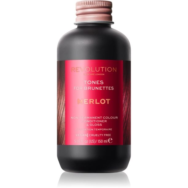 Revolution Haircare Tones For Brunettes тониращ балсам за коса с кафяви нюанси цвят Merlot 150 мл.