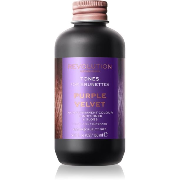 Revolution Haircare Tones For Brunettes тониращ балсам за коса с кафяви нюанси цвят Purple Velvet 150 мл.