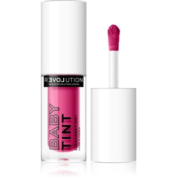 Revolution Relove Baby Tint течен руж и блясък за устни цвят Fuchsia 1.4 мл. на ниска цена