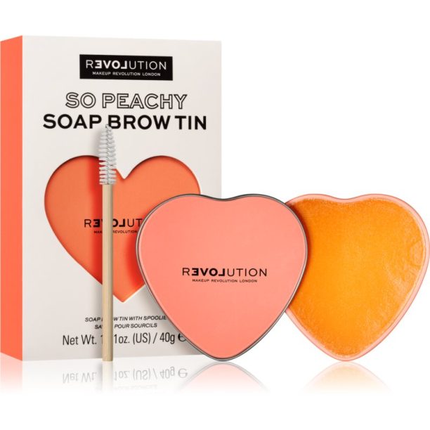 Revolution Relove So Peachy Soap Brow Tin помада за вежди с четка 40 гр. на ниска цена