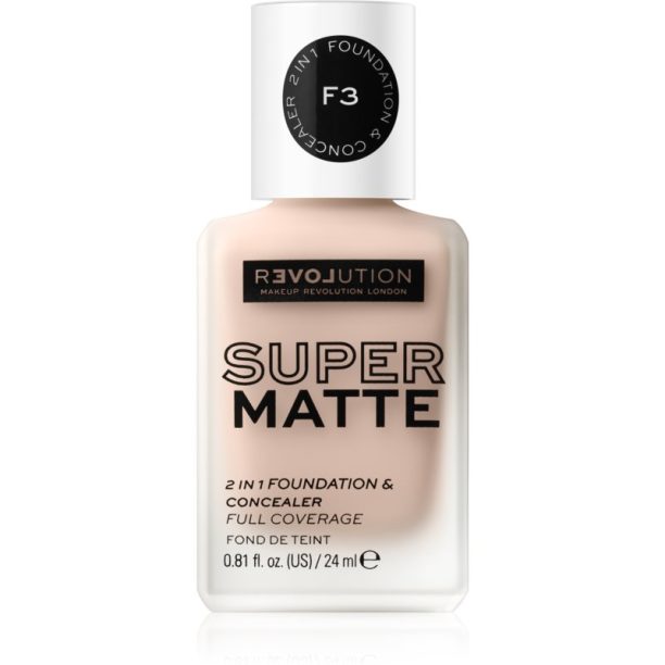 Revolution Relove Super Matte Foundation дълготраен матиращ фон дьо тен цвят F3 24 мл. на ниска цена