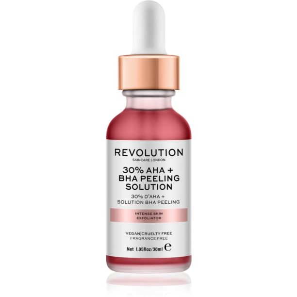 Revolution Skincare AHA + BHA 30% Peeling Solution интензивен химически пилинг за озаряване на лицето 30 мл. на ниска цена