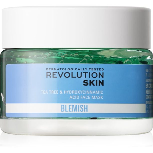 Revolution Skincare Blemish Tea Tree & Hydroxycinnamic Acid успокояваща маска за мазна кожа склонна към акне 50 мл.