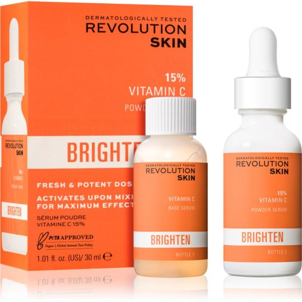 Revolution Skincare Brighten 15% VItamin C двуфазен серум за озаряване на лицето 30 мл. на ниска цена