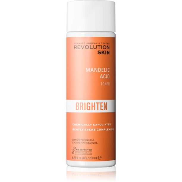 Revolution Skincare Brighten Mandelic Acid нежен ексфолиращ тоник за изглаждане на кожата и минимизиране на порите 200 мл. на ниска цена