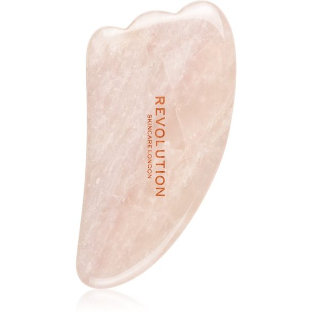 Revolution Skincare Gua Sha Rose Quartz масажно приспособление за лице