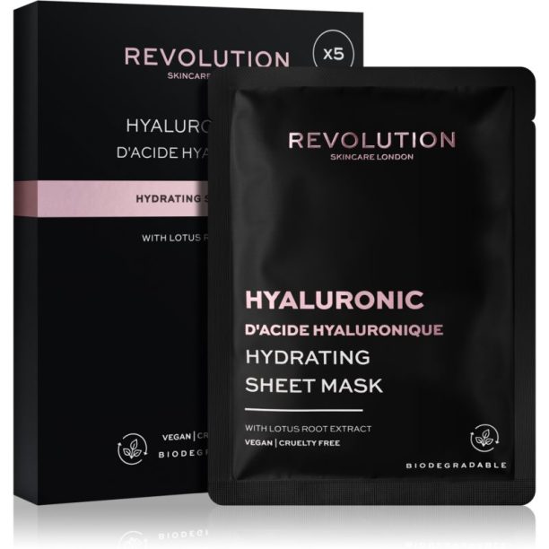 Revolution Skincare Hyaluronic Acid комплект платнени маски за интензивна хидратация 5 бр.