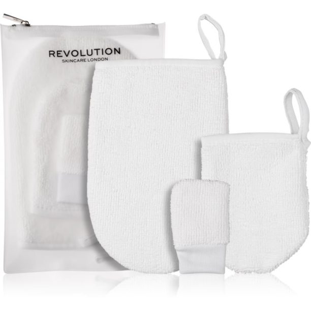 Revolution Skincare Reusable ръкавици за почистване на грим 3 бр.