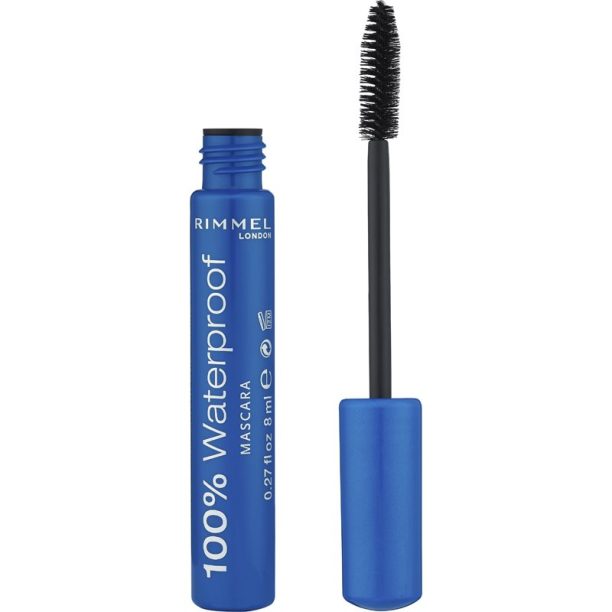 Rimmel 100 % Waterproof водоустойчива спирала цвят 001 Black Black 8 мл.