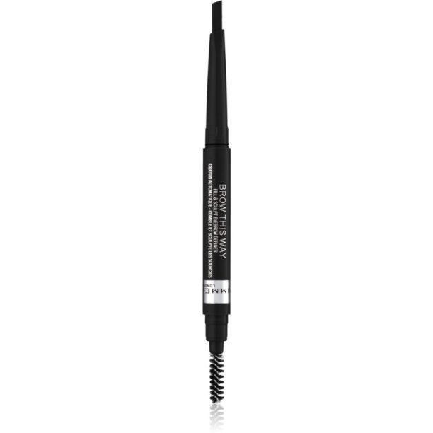 Rimmel Brow This Way молив за вежди с четка 2 в 1 цвят 004 Soft Black 0