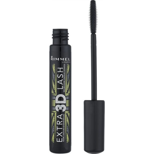 Rimmel Extra 3D Lash спирала за обем и удължаване на мигли цвят 003 Extreme Black 8 мл.