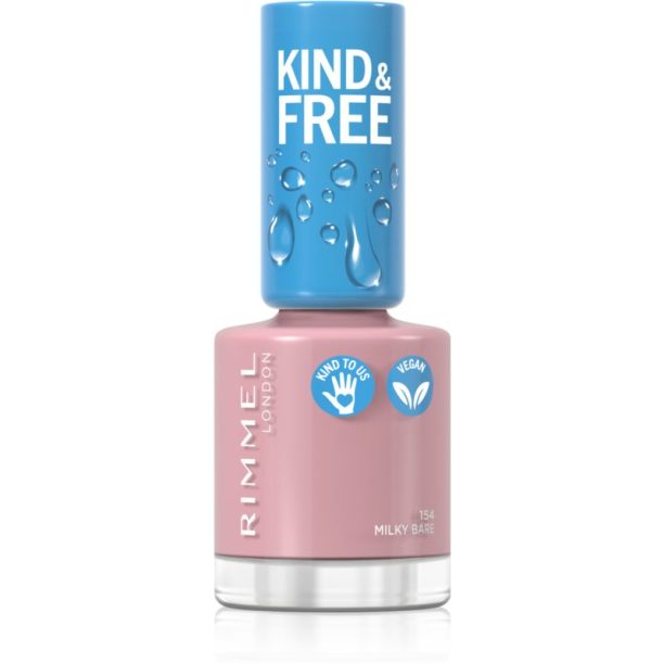 Rimmel Kind & Free лак за нокти цвят 154 Milky Bare 8 мл.