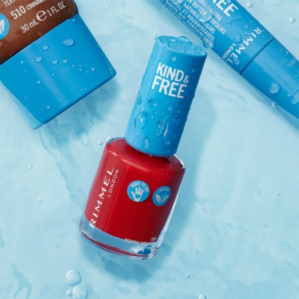 Rimmel Kind & Free лак за нокти цвят 156 Poppy Pop Red 8 мл. купи на топ цена