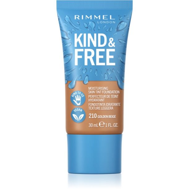 Rimmel Kind & Free лек хидратиращ фон дьо тен цвят 210 Golden Beige 30 мл. на ниска цена