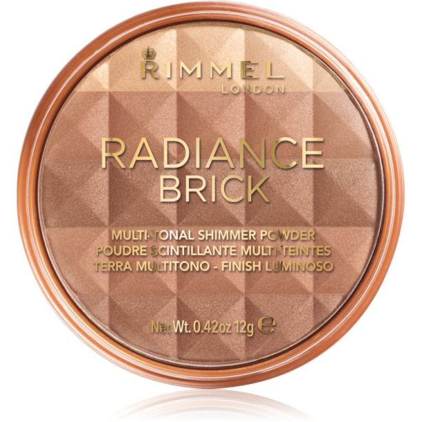 Rimmel Radiance Brick бронзираща озаряваща пудра цвят 002 Medium 12 гр. на ниска цена