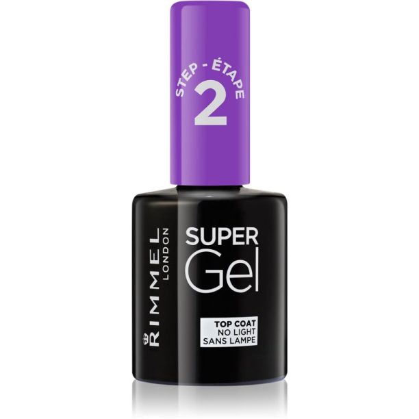 Rimmel Super Gel Step 2 горен лак за нокти за лъскавина и блясък 12 мл.