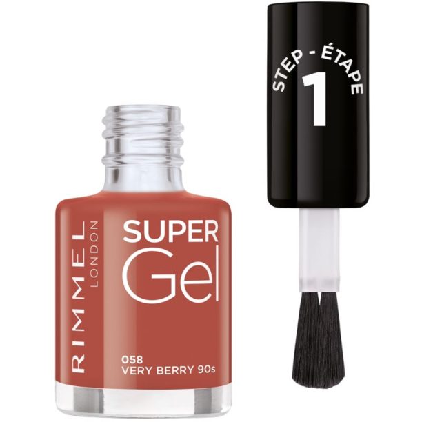 Rimmel Super Gel гел лак за нокти без използване на UV/LED лампа цвят 058 Very Berry 90s 12 мл. купи на топ цена