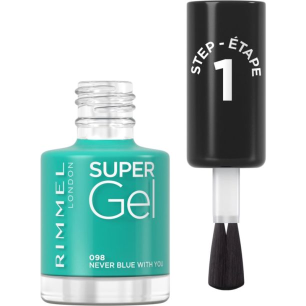 Rimmel Super Gel гел лак за нокти без използване на UV/LED лампа цвят 098 Never Blue With You 12 мл. купи на топ цена