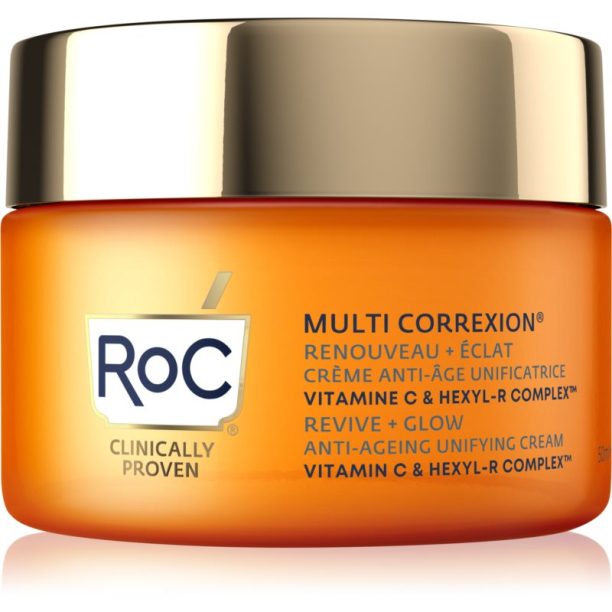 RoC Multi Correxion Revive + Glow озаряващ крем против бръчки с витамин С 50 мл. на ниска цена