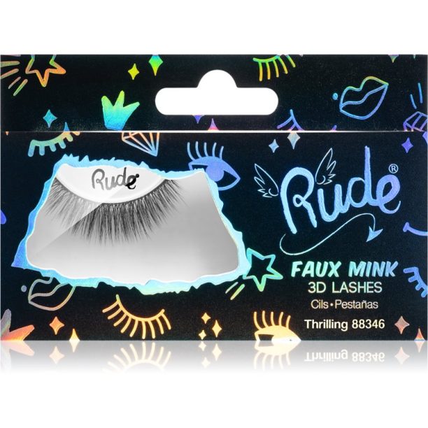 Rude Cosmetics Essential Faux Mink 3D Lashes изкуствени мигли тип Thrilling 2 бр.